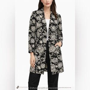 Caslon Floral Cotton Stretch Long Blazer Jacket M Petite (Fits S–M)